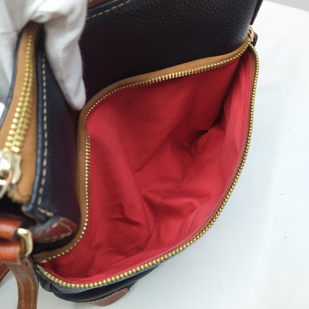 Dooney & Bourke Black Pebbled Leather Zipper Pocket Crossbody Bag - Picture 11 of 16